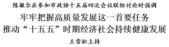 陈敏尔在参加市政协十五届四次会议联组讨论时强调：牢牢把握高质量发展这一首要任务，推动“十五五”时期经济社会持续健康发展
